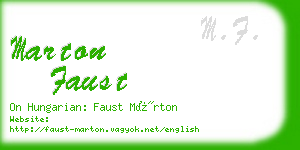 marton faust business card